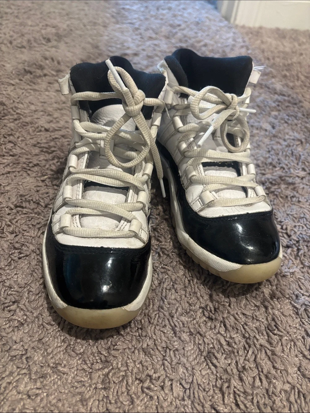 Nike Kids White and Black High-Top Sneakers